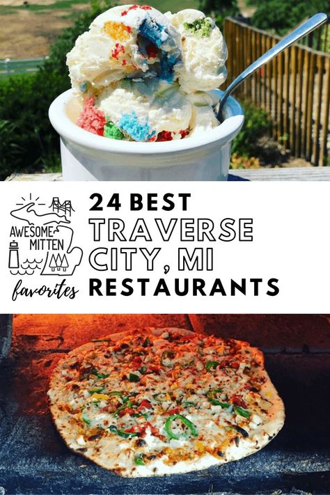 Traverse City Michigan Restaurants, Traverse City Restaurants, Michigan Food, Ice Cream Shops, Kid Friendly Restaurants, Traverse City Michigan, Traverse City Mi, Casual Restaurants, Wine Dinner