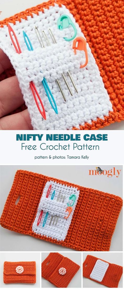 Nifty Needle Case Free Crochet Pattern #craftoragnizers #crochetoragnizers Crochet Hook Case Free Pattern, Crochet Needle Case, Diy Crochet Hook, Crochet Hook Holder, Knitting Amigurumi, Crochet Organizer, Crochet Hook Case, Knitting Needle Case, Crochet Needle