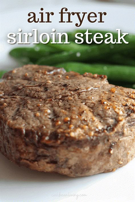 Perfectly cooked sirloin steak made in the air fryer in just a few minutes. A quick, easy, and foolproof method for enjoying juicy steak. Air Fryer Sirloin Steak, Air Fryer Sirloin, Top Sirloin Recipes, Top Sirloin Steak Recipe, Sirloin Recipes, Sirloin Tip Steak, Sirloin Steak Recipes, Top Sirloin, Air Fryer Steak