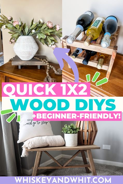 Easy Wood DIY Projects with Inexpensive 1x2 Lumber - Whiskey & Whit 1x2 Wood Projects, Easy Wood Diy, Wood Blanket Ladder, Angel Diy, Wood Diy Projects, Thrift Store Decor, Wood Building, Easy Wood, Wood Projects Diy