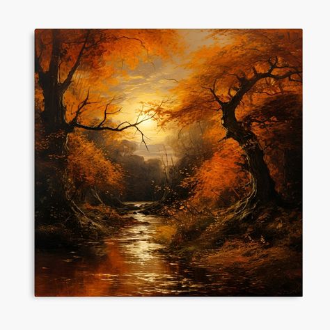 Get my art printed on awesome products. Support me at Redbubble #RBandME: https://www.redbubble.com/i/canvas-print/Copy-of-Sunrise-or-sunset-in-a-forest-drawn-by-an-impressionist-by-SettantaSette/153944359.5Y5V7?asc=u Forest Drawing, Deep Forest, Autumn Painting, Featured Art, Beautiful Paintings, Beautiful Landscapes, Print Images, Stretch Canvas, Painter