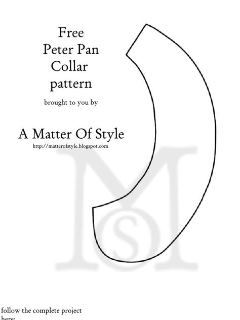 fashion diy, free peter pan collar pattern Collar Sewing Pattern Free, Crochet Peter Pan Collar Pattern Free, How To Sew A Peter Pan Collar, How To Sew Collar Pattern, Peter Pan Pattern, How To Make A Peter Pan Collar, Diy Peter Pan Collar, Collar Diy Pattern, Free Collar Pattern Sewing