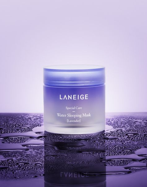 Purple Cosmetics Aesthetic, Laneige Photography, Sleep Product Photography, Purple Product Photography, Purple Cosmetics, Editorial Headshots, Armani Cosmetics, Commercial Product Photography, Product Still Life