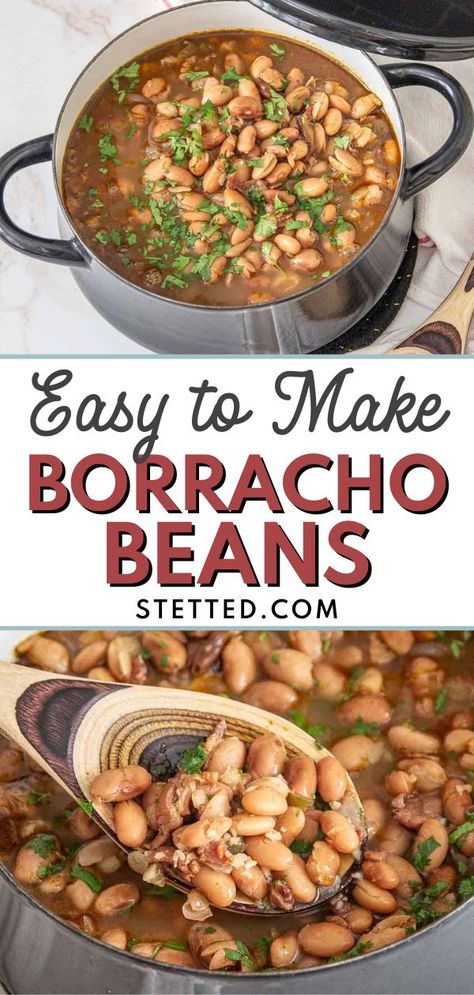 Steak And Beans Recipe, Beans Recipe Mexican, Steak And Beans, Borracho Beans Recipe, Borracho Beans, Mexican Beans Recipe, Pinto Beans And Rice, Beans In Crockpot, Mexican Side Dishes