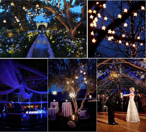 starry night wedding theme | The possibilities are endless! Take a look at our gallery for your own ... Starry Night Wedding Theme, Starry Night Theme, Starry Night Prom, Star Themed Wedding, Celestial Wedding Theme, Starry Wedding, Wedding Reception Themes, Galaxy Wedding, Night Theme