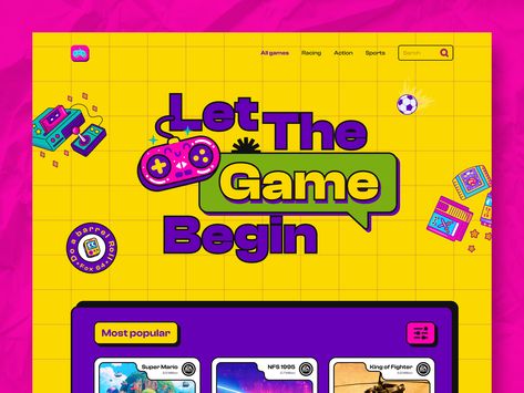 Landing Page Website, Page Layout Design, Game Sites, Game Websites, Ui Design Website, Gaming Banner, Portfolio Website Design, Pixel Design, Game Ui Design