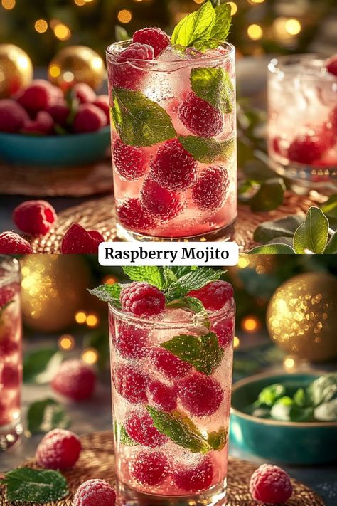 This refreshing and fruity twist on the classic mojito is perfect for summer days or festive evenings. The combination of fresh raspberries, mint, and lime creates a beautifully balanced cocktail. Classic Mojito, Raspberry Mojito, Mint Mojito, Fresh Raspberries, Mojito, Summer Days, Raspberry, Twist, Mint