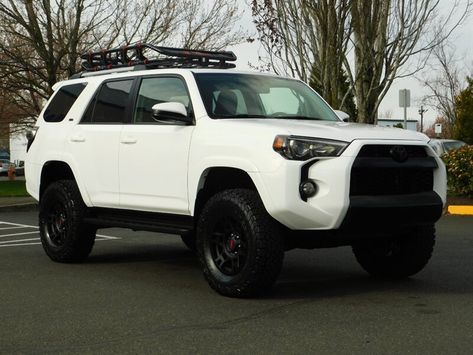 2019 Toyota 4Runner SR5 TRD UPGRADED / 4WD / Leather / LIFTED LIFTED Toyota 4runner Sr5 Premium, Lifted 4 Runner, White Toyota 4runner Blacked Out, White 4runner Blacked Out, 4 Runner Toyota Accessories, Four Runner Toyota, White 4runner, Lifted 4runner, Toyota 4runner 3rd Gen