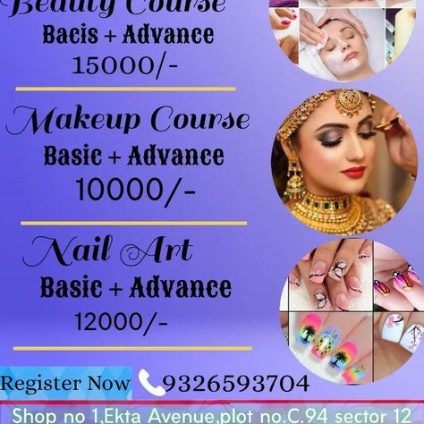 Beauty Course Basics + Advance 15000/- Makeup Course Basic + Advance 10000/- Nail Art Course Basic + Advance 10000/- Course Poster, Beauty Salon Price List, Beauty Salon Marketing, Beautician Course, Bridal Makeup Services, Makeup Poster, Salon Hair Treatments, Beauty Salon Posters, Salon Price List