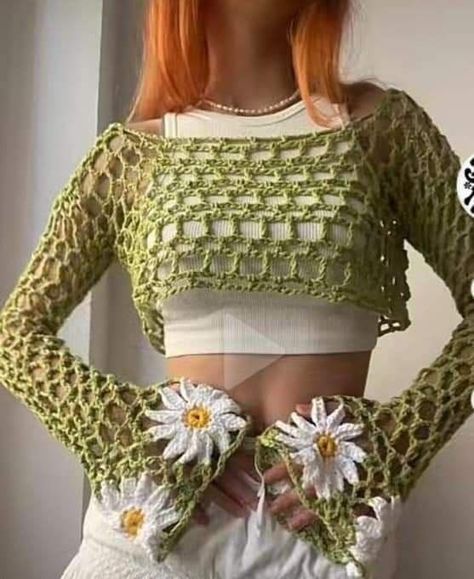 “Modern Crochet Top Patterns to Try Today” https://youtu.be/Fts5a-lZSjs?si=3ipSUTNfH8HEOXLQ Green Long Sleeve Crochet Top, Crochet Top For Big Bust, Chique Outfit, شال كروشيه, Gilet Crochet, Crochet Shrug Pattern, Mode Crochet, Crochet Ladies Tops, Stylish Crochet