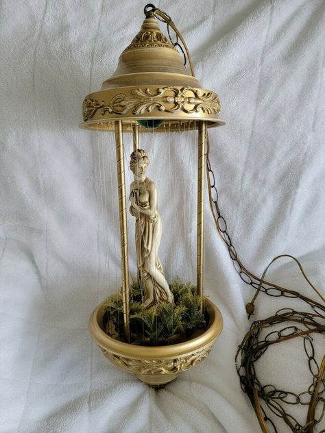 Aphrodite Rain Lamp, Biblical Oil Lamp, Rain Lamp, Ancient Oil Lamp, Miniature Oil Lamps Vintage, Vintage Cherub Lamp, Moving Out, Green Rooms, Greek Goddess