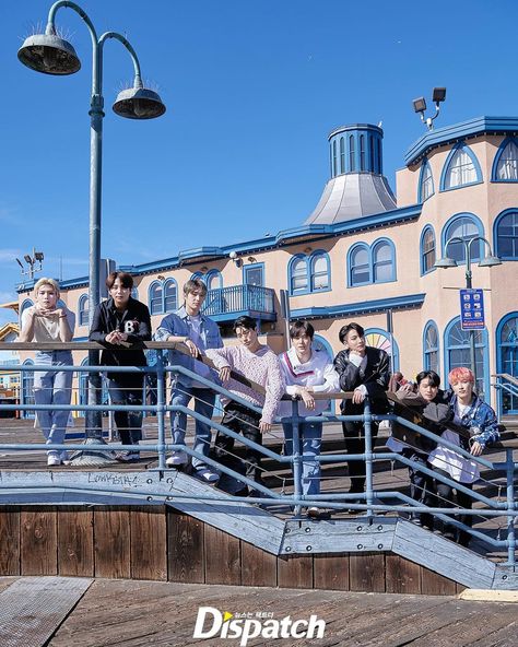 Ateez Blue Aesthetic, Santa Monica Beach, Jeong Yun-ho, Beach Aesthetic, Blue Aesthetic, Foto Bts, Beach Photos, Santa Monica, Pretty Pictures