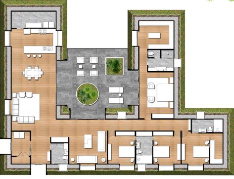 Green Magic Homes, Interior Architecture Sketch, Shaped House, 3d Floor Plans, 3d Floor Plan, Interior Design Renderings, Green Magic, Digital Sketch, Architectural Floor Plans