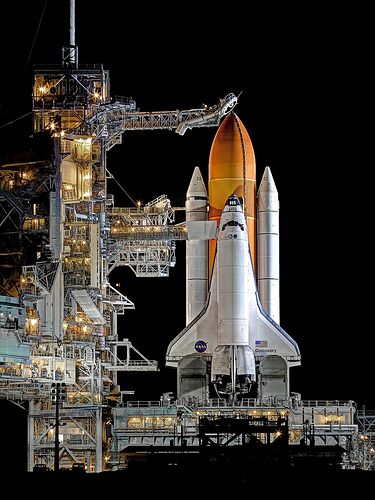 A MOMENT IN SPACE AND TIME... | Discovery sits on the launch… | Flickr Nasa Space Program, Nasa Space Shuttle, Space Craft, Launch Pad, Space Race, Space Center, Space Pictures, Space Program, Space Nasa