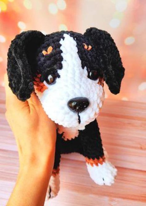 Crochet pattern bernese moutain dog/ Amigurumi puppy pattern/ Stuffed dog crochet pattern/ English pattern amigurumi pdf Dog Rottweiler, Dog Crochet Pattern, Puppy Pattern, Amigurumi Dog, Teddy Bear Dog, Dog Crochet, Crochet Dog Patterns, Crochet Bunny Pattern, Amigurumi Tutorial