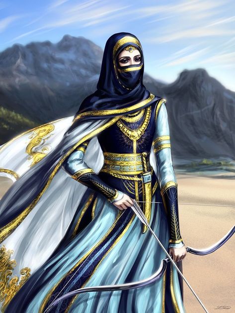 Humana Persian Warrior, Arabian Women, Jaime Lannister, Anime Muslim, Hijab Cartoon, Arya Stark, Fantasy Warrior, Arte Fantasy, 판타지 아트