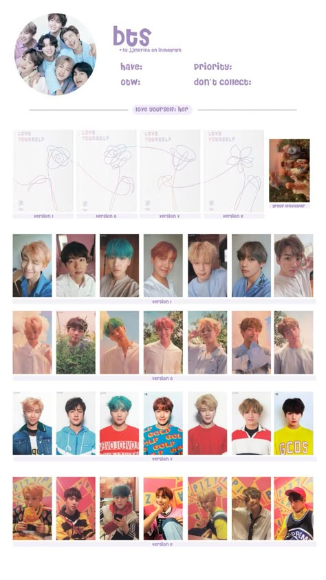 bts :: ot7 ly her love yourself her photocard wishlist template :: hd link in bio Photocard Wishlist Template, Wishlist Template, Love Yourself Album, Photocards Template, Photocard Template, Black And White Picture Wall, Photo Card Template, Bts Ot7, She Loves You