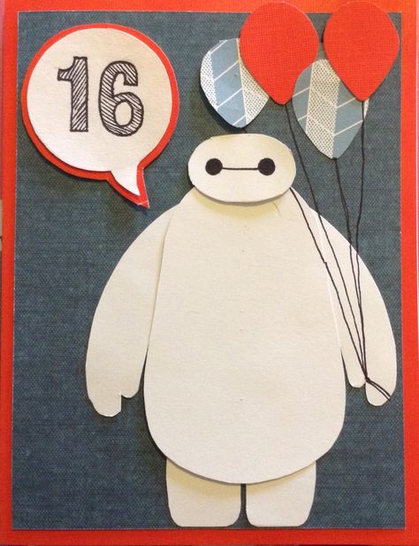 Big hero six birthday card Diy Disney Birthday Card, Disney Birthday Card Ideas, Baymax Birthday, Disney Birthday Card, Bday Gift, Disney Birthday, Baymax, Hero 6, Disney Diy