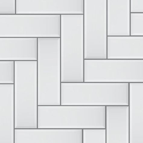 Merola Tile Santorini Loft 4" x 12" Beveled Ceramic Subway Tile & Reviews | Wayfair Brick Herringbone Floor, Style Tiles, Subway Style, Ceramic Subway Tile, Contemporary Floor, Merola Tile, White Subway Tile, Black Floor, Natural Stone Tile