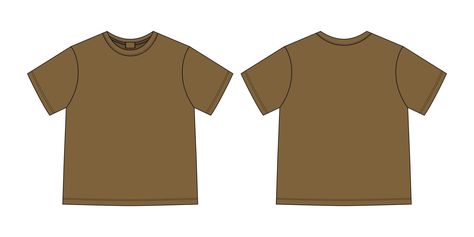 Apparel technical sketch unisex t shirt. Khaki olive color. T-shirt design template. Front and back views. Shirt Layout, Technical Sketch, Gray Art, Tshirt Template, Free T Shirt Design, Tan Shirt, T Shirt Design Template, Uniform Shirt, Clothing Design Sketches