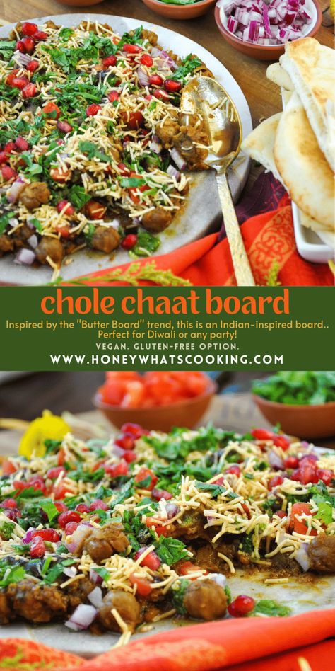 Serving Indian Chaat, Indian Chat Board, Chaat Cuterie Board, Indian Chaat Board, Indian Chaat Charcuterie Board, Chaat Party Decoration, Nye Spread, Chaat Platter, Chai Party