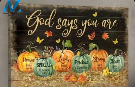 Pumpkin Painting Halloween, Garage Gift, Scripture Canvas, Home Office Kitchen, Flower Window, Scripture Print, God Says, Canvas Painting Landscape, Religious Symbols