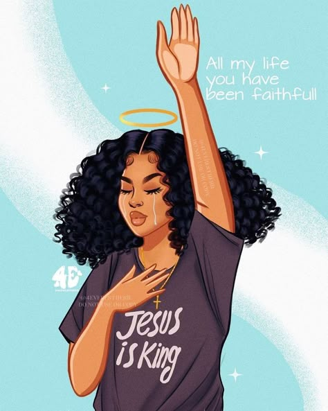 God Is A Designer, Melanin Art Aesthetic, Black Art Pictures Inspiration, God Design Art, Black Woman Art Aesthetic, Praying Cartoon, Healing Art Drawing, Christian Drawings Inspiration, Jesus Is King Wallpaper