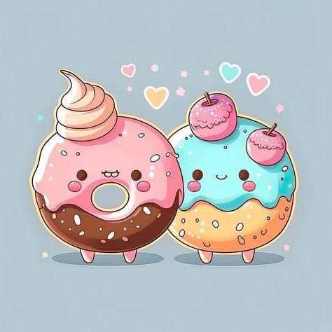 Donut Drawing, Donut Cartoon, Food Kawaii, Pusheen Cute, Cute Donuts, Candy Art, Cute Food Drawings, Japanese Tattoo Art, Cat Character