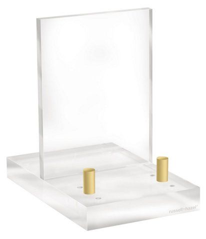 Acrylic Easel, Clear - russell + hazel - Brands | One Kings Lane Hang Up Pictures, Beautiful Dinner Table, Acrylic Desk Accessories, Acrylic Easel, Binder Storage, Picture Frame Stand, Workspace Essentials, Glam Office, Picture Frames Standing