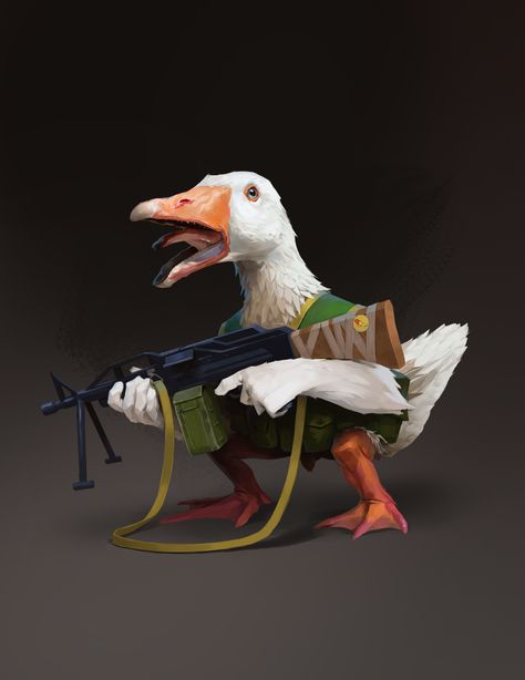 ArtStation - goose with guns, Egor Kapustin Creature Concept Art, Creature Concept, Roleplaying Game, Character Inspiration, Art Inspo, Fantasy Art, Concept Art, Digital Art, Character Design