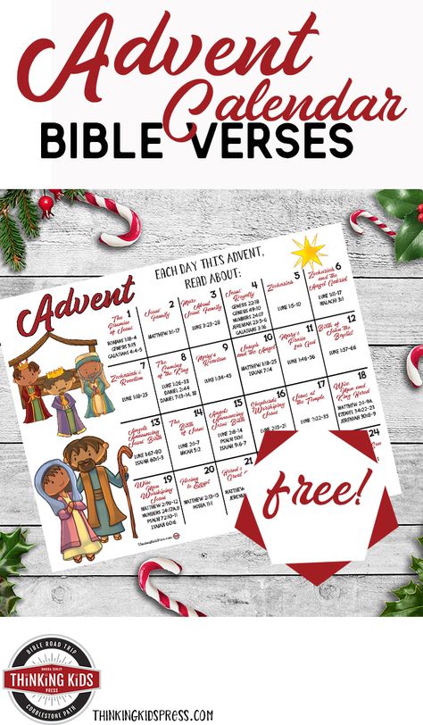 Christmas Advent Calendar with Bible Verses  This free, printable Christmas Advent Calendar with Bible Verses can be framed and used year after year while your family learns about Jesus from Scripture! Advent Calendar Christian, Advent Scripture, Nativity Advent Calendar, Verses For Kids, Calendar Advent, Christmas Scripture, Printable Advent Calendar, Christmas Bible Verses, Christ Centered Christmas