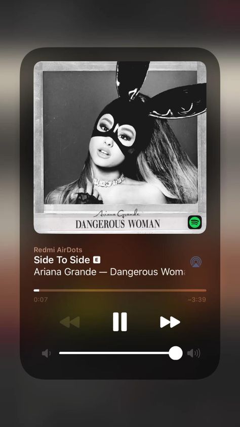 Side To Side Song, Side To Side Ariana, Spotify Screenshot, Musica Spotify, Ariana Grande Dangerous, Iphone Wallpaper Music, Iphone Music, Ariana Grande Dangerous Woman, Ariana Grande Songs