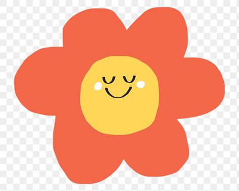 Smiley Flower Aesthetic, Smile Icon, Cartoon Flower, Cute Doodle, Doodle Cartoon, Cute Icon, Cartoon Flowers, Happy Flowers, Sticker Cute