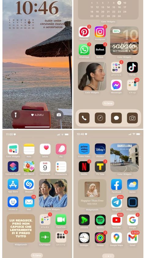 Iphone Aesthetic Home Screen Ideas, Iphone Pages Ideas, Organiser Son Telephone, Customize Phone Screen, Home Iphone Ideas, Organisation Telephone Aesthetic, Basic Phone Layout, Phone Layout Ideas Iphone, Organize Iphone Home Screen