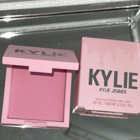 Kylie Jenner Blush, Kylie Cosmetics Blush, Girly Makeup, Makeup List, Cheek Stain, Glossy Makeup, Kylie Cosmetic, Long Acrylic Nails Coffin, Fancy Makeup