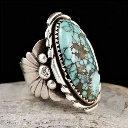 1 Size: US 9.  Color: Silver.  Gender: female.  Age Group: adult. Antique Silver Rings, Turquoise Rings, Jewelry Wedding, Purple Wedding, 925 Jewelry, Native American Jewelry, Turquoise Gemstone, Boho Rings, Silver Turquoise