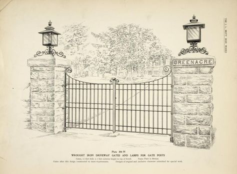 #Driveway #Gates - #GATE4LESS http://gateforless.com/ Driveway Gates Entrance, Iron Gates Entrance, Drive Way Gates, Entry Idea, Iron Gates Driveway, Property Gates, Farm Entrance, Ranch Gates, Feathered Bob