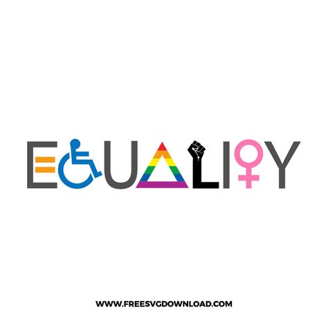 Gender Equality Logo, Equality Drawing, Equality Illustration, Gender Lgbtq, Equality Tattoos, Social Equality, Women Svg, Human Relations, Pride Svg