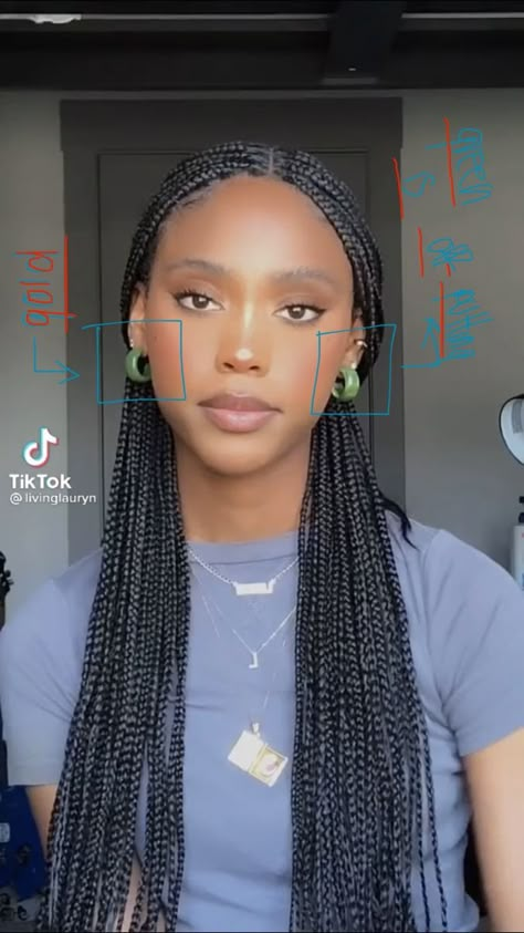 Box Braids Hairstyles With Side Part, Salem Mitchell Braids, Mid Size Box Braids, Small Knotless Box Braids Mid Back, Styling Short Box Braids, Box Braids Straight Ends, Straight Braids For Black Women, Straight Knotless Braids, Flat Knotless Braids