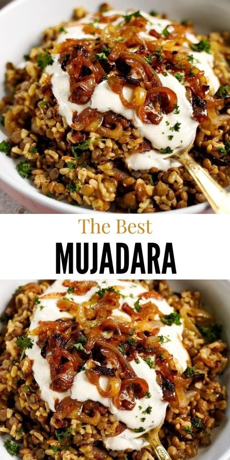 Arabisk Mad, Plats Healthy, Middle East Recipes, Lentil Dishes, Lentils And Rice, Lebanese Recipes, Tasty Vegetarian Recipes, Lentil Recipes, Middle Eastern Recipes