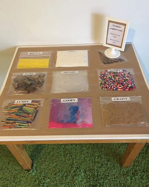 Daycare Table Activities, Reggio Sensory Table, C4l Curriculum Unit 1, Wobbler Classroom Ideas, Nursery Activities 0-2, Sensory Space Ideas, Early Years 0-2 Activities, Preschool Nursery Room, Science Table Ideas For Preschool