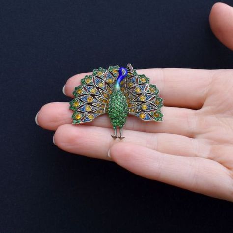 Antique Peacock Multi-colour Paste And Enamel Silver Brooch Pin Peacock Brooch, Paste Jewelry, Gold Enamel Jewelry, Silver Brooch Pin, Gold Pin, Antiques For Sale, Enamel Brooch, Brooch Jewelry, Cameo Brooch