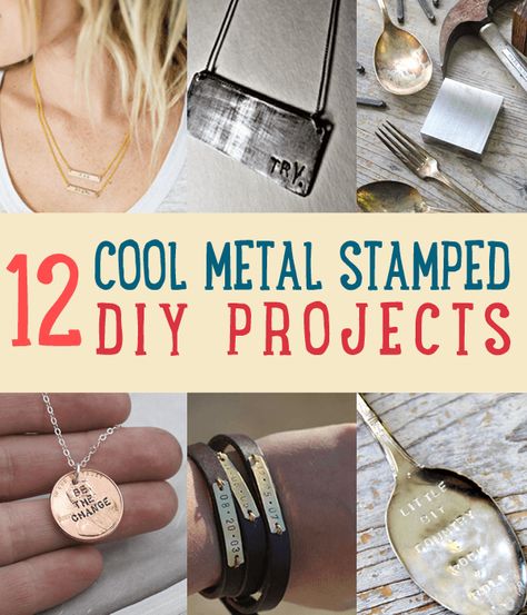 Metal Stamped Jewelry DIY Projects Metal Stamped Jewelry Diy, Metal Stamping Projects, Metal Stamping Diy, Diamond Watches, Metal Stamped Jewelry, Jewerly Making, Diy Stamp, Stamp Projects, Diy Metal