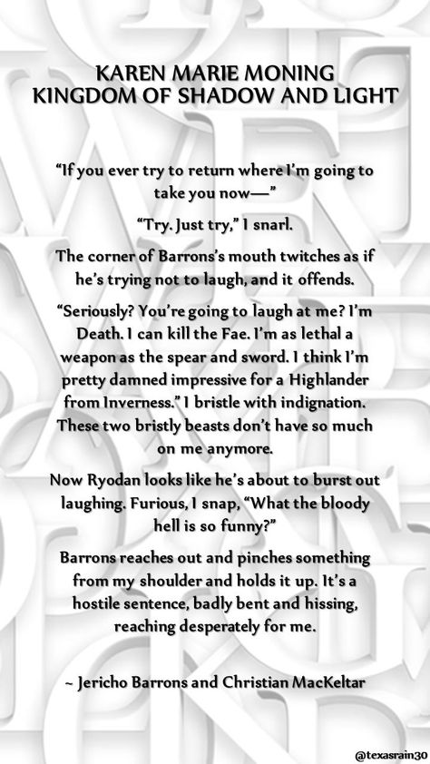 Jericho Barrons, Christian MacKeltar, and Ryodan #KingdomOfShadowAndLight #FeverSeries #KarenMarieMoning #KMM Jericho Barrons, Fever Series, Karen Marie Moning, Try Not To Laugh, Inverness