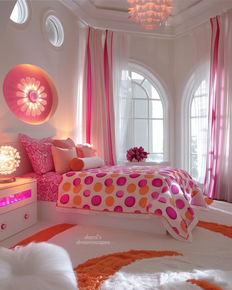 POV: This is Your Pink and Orange Dream Apartment from the 2000s! 🧡💖🏠 [AI] 🛍️ Shop posters at damidreamscapes.etsy.com Custom poster designs are available through commissions on Etsy. #y2k #apartment #2000snostalgia #pinkaesthetic #orangeaesthetic #genz #millennials #dreamroom #y2kvibes #colorfulhome #interiordesign #2000sthrowback #pinkdecor #orangedecor #roominspo #teenroomdeclr #y2knostalgia #vibrantinterior #homedecor #roomposter #decorinspo #aesthetic #dreambedroom #youthculture #200... Orange Apartment Aesthetic, Early 2000s Home Decor, Pink And Orange Bedroom Ideas, Iconic Bedrooms, 2000s Apartment, Bedroom 2000s, Y2k Interior, Early 2000s Room, 2000s Room Decor