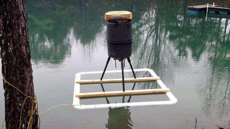 Fish Structure, Duck Feeder, Diy Pond Bog Filter, Koi Fish Pond Filter System, Koi Pond Filtration System, Man Made Fishing Pond, How To Set Up A Fishing Pole, Bag Of Cement, Fish Feeders