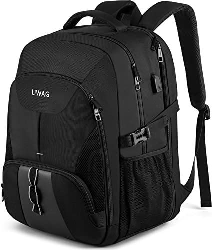 Extra Large 50L Travel Laptop Backpack,Water Resistant Work Backpacks Bag with USB Charging Port, Anti Theft Big Business Backpack, 17 inch Computer Rucksack for Men Women College School Gift -Black #UK Business Rucksack, High School Backpack, Large Backpack Travel, Tech Backpack, Travel Laptop Backpack, Work Backpack, Business Backpack, Luggage Strap, Computer Backpack