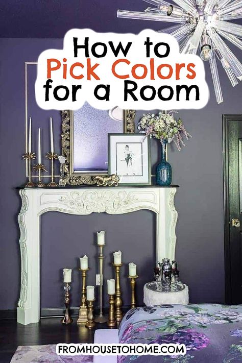 How To Pick Colors For A Room Gothic Amethyst Paint, Room Painting Ideas, Victorian House Interiors, House To Home, Choosing Paint Colours, Bedroom Colour Palette, Choosing Paint, Interior Decorating Tips, Kitchen Wall Colors