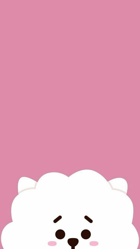 wallpaper (follow me) Rj Bt21, Bts Bt21, Bts, Pink, White