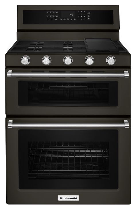 Look at These Beautiful Matte Black Major Appliances: Refrigerator, Ranges, Ovens and More | Food & Wine goes way beyond mere eating and drinking. We're on a mission to find the most exciting places, new experiences, emerging trends and sensations. Double Oven Gas, Freestanding Double Oven, Double Oven Range, Convection Range, Black Oven, Double Ovens, Convection Cooking, Black Appliances, Outdoor Refrigerator